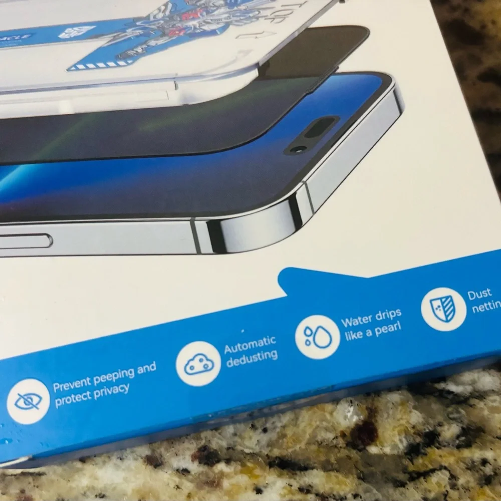 iPhone 15 Pro Max 2pc Privacy Screen Protector Auto Dust Elimination HD
